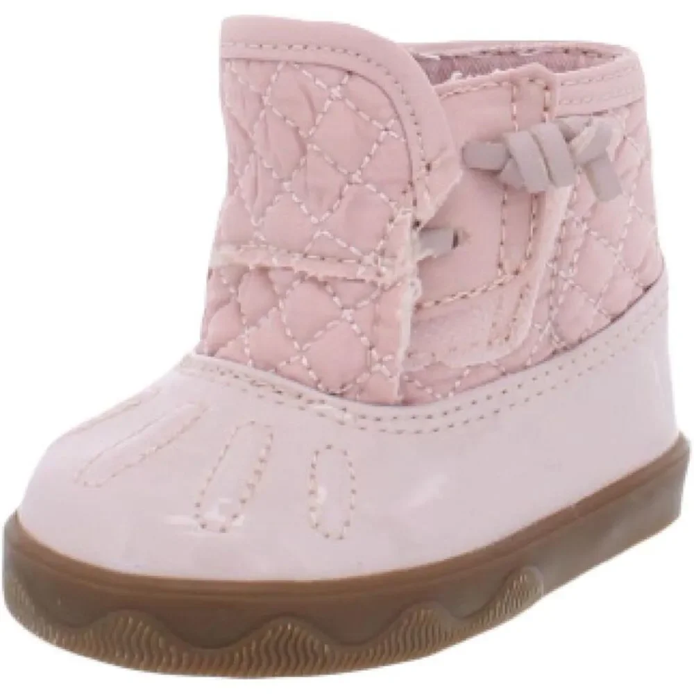 Sperry Icestorm Crib Pink Infant Quilted Boot Booties Shoes New